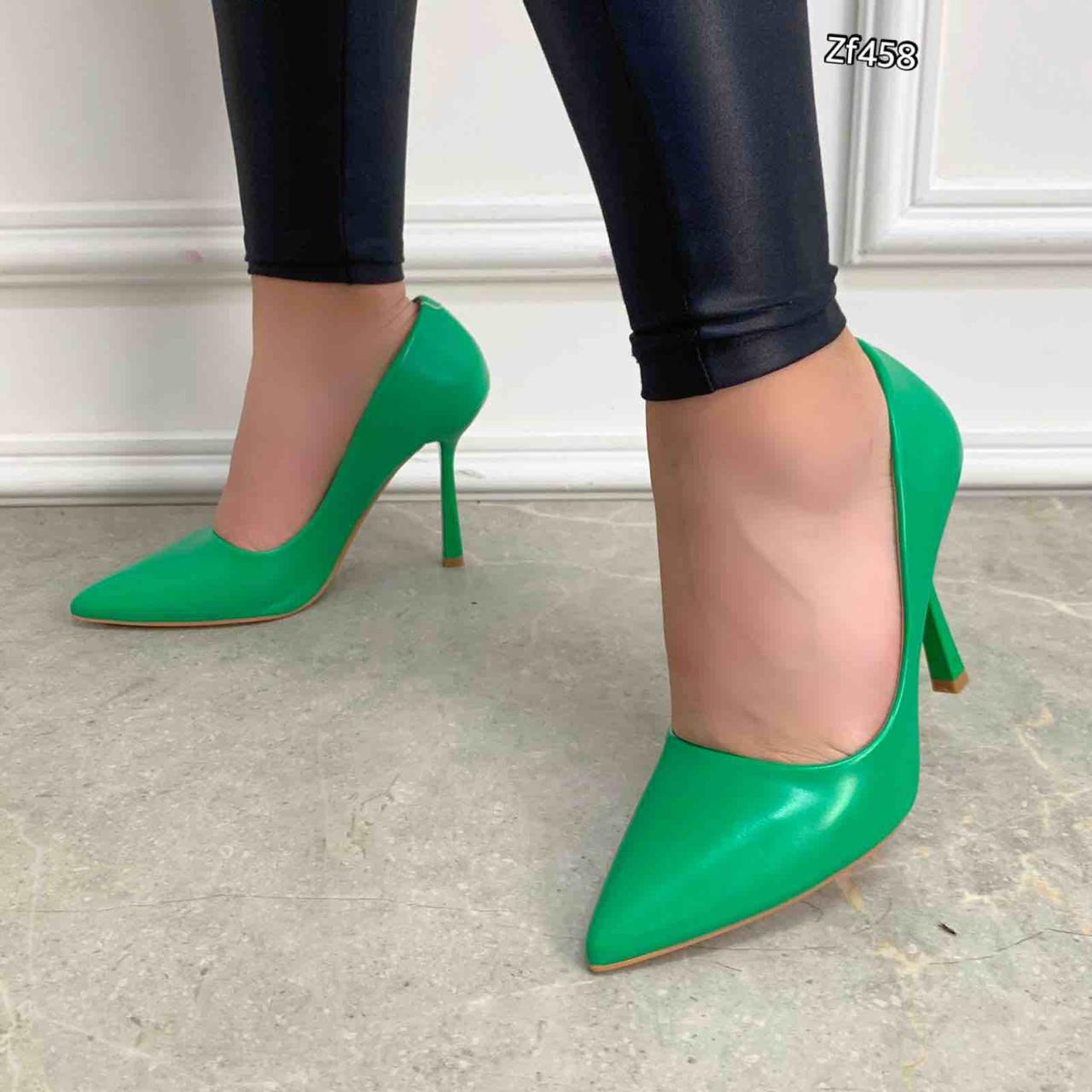Stiletto verde tacon 10cm 6830 C31